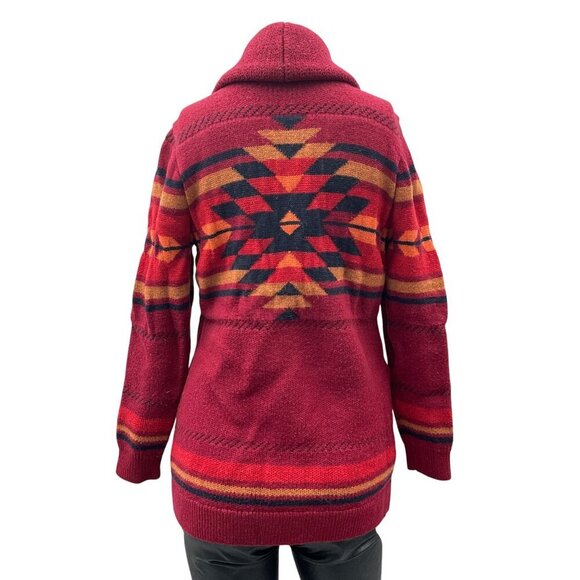 Pendleton Starburst Stripe Merino Wool Button Front Cardigan Sweater Womens S - Picture 4 of 14